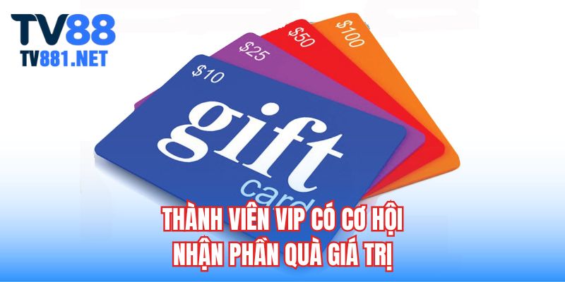 Thành viên VIP có cơ hội nhận phần quà giá trị